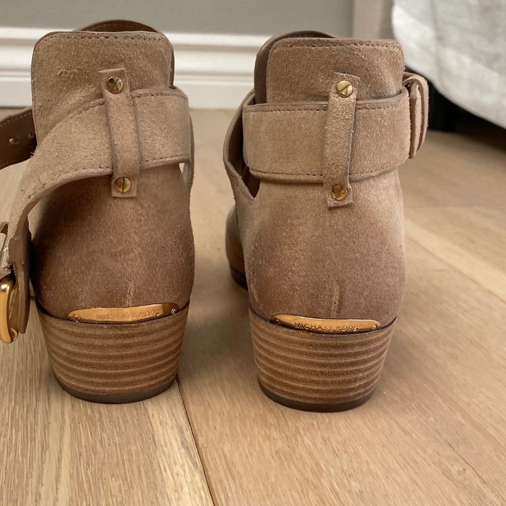 Michael Kors Taupe Ankle Boots with Buckle - Picture 5 of 10
